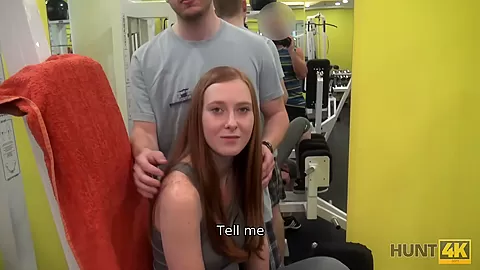 HUNT4K. Long-haired ginger with cute face sells tiny pussy for money