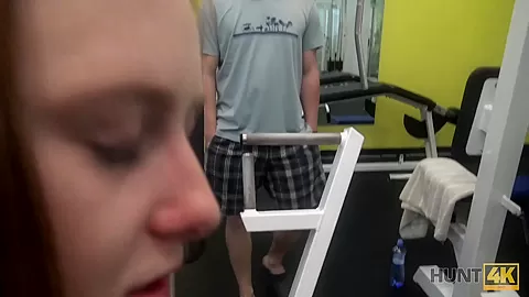 HUNT4K. Long-haired ginger with cute face sells tiny pussy for money