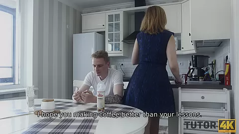 TUTOR4K. Man comes to tutor to fight but decides to better be carnal