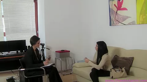 Amazing girl Kerry takes her first porn interview