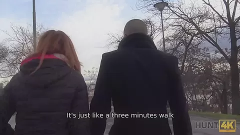 HUNT4K. teen 18+ ginger tells the price of her pussy and stranger agrees