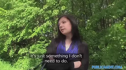PublicAgent Eva takes specie for sex in the woods