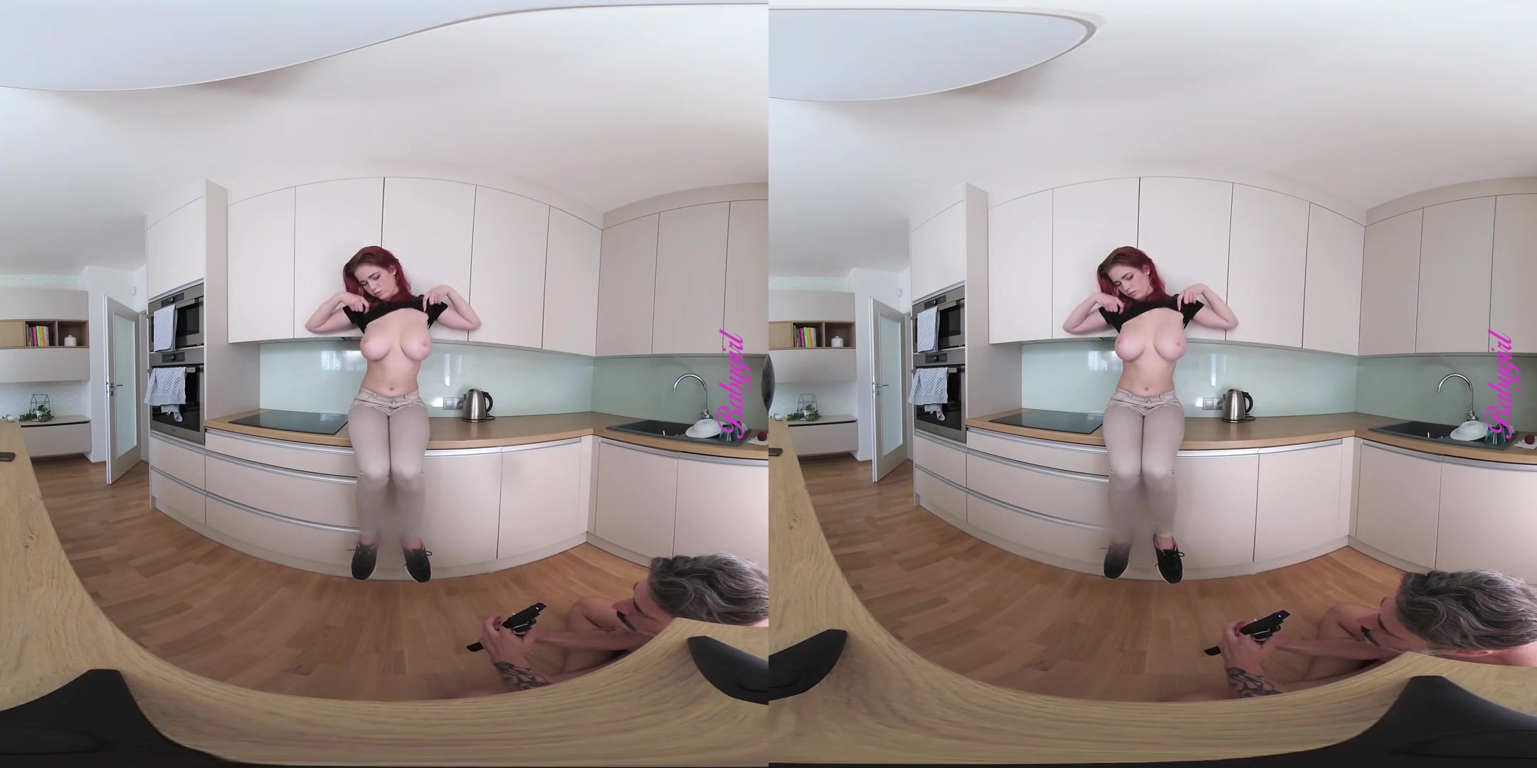 Busty teen striptease - voyeur