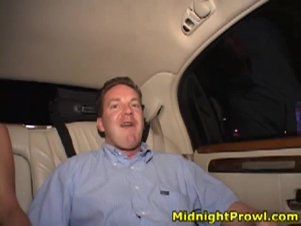 Cock sucking whore gives head in the back of a car