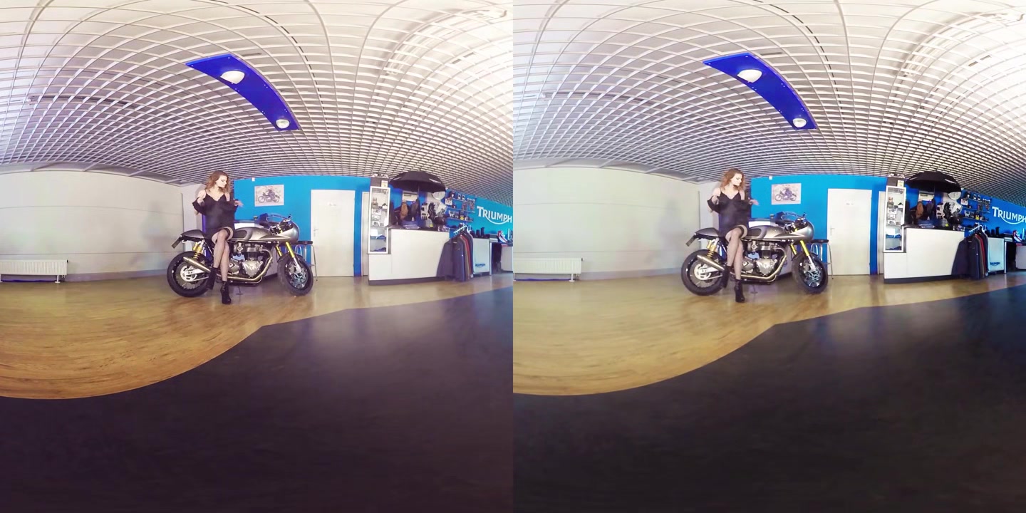 Leggy Redhead Klara Gets Naked with Her Bike