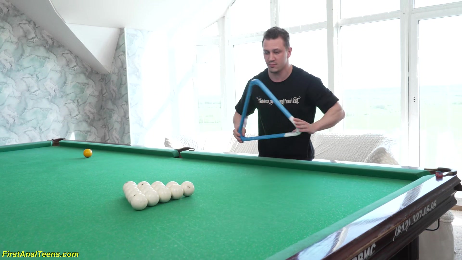 Her First Rough Anal On The Pool Table