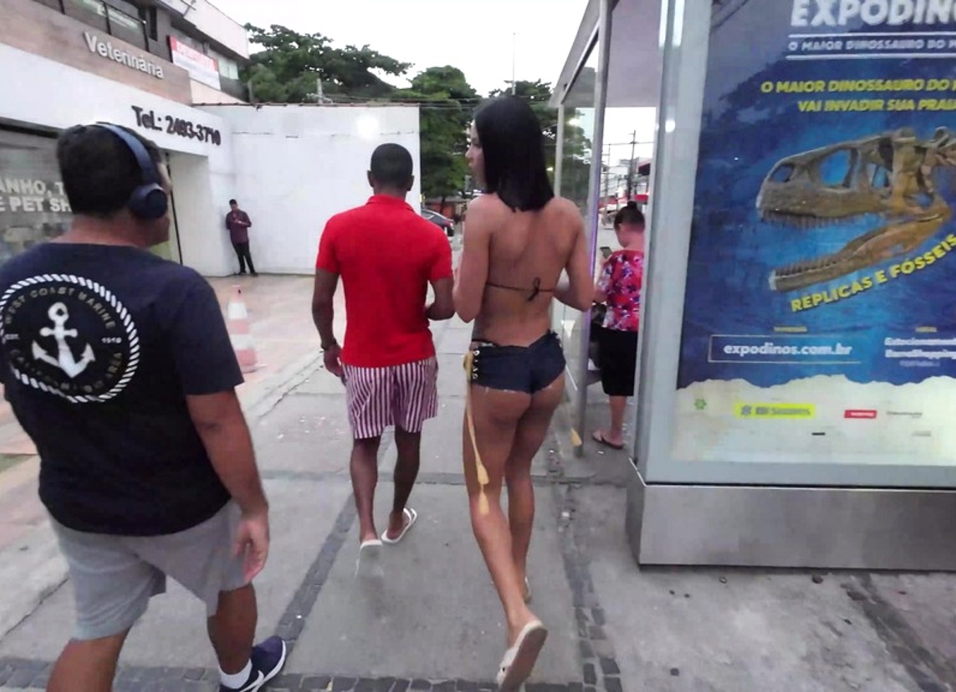 Brazilian "Kendal", Debora Andrade Walks Almost Naked On The