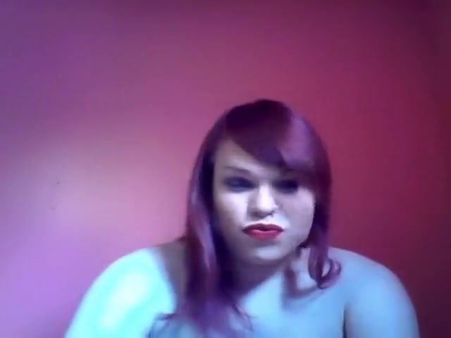 Ginger Tranny Rubs Her Small Cock