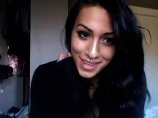 teen 18+ brunette tgirl wanks off her small prick on cam
