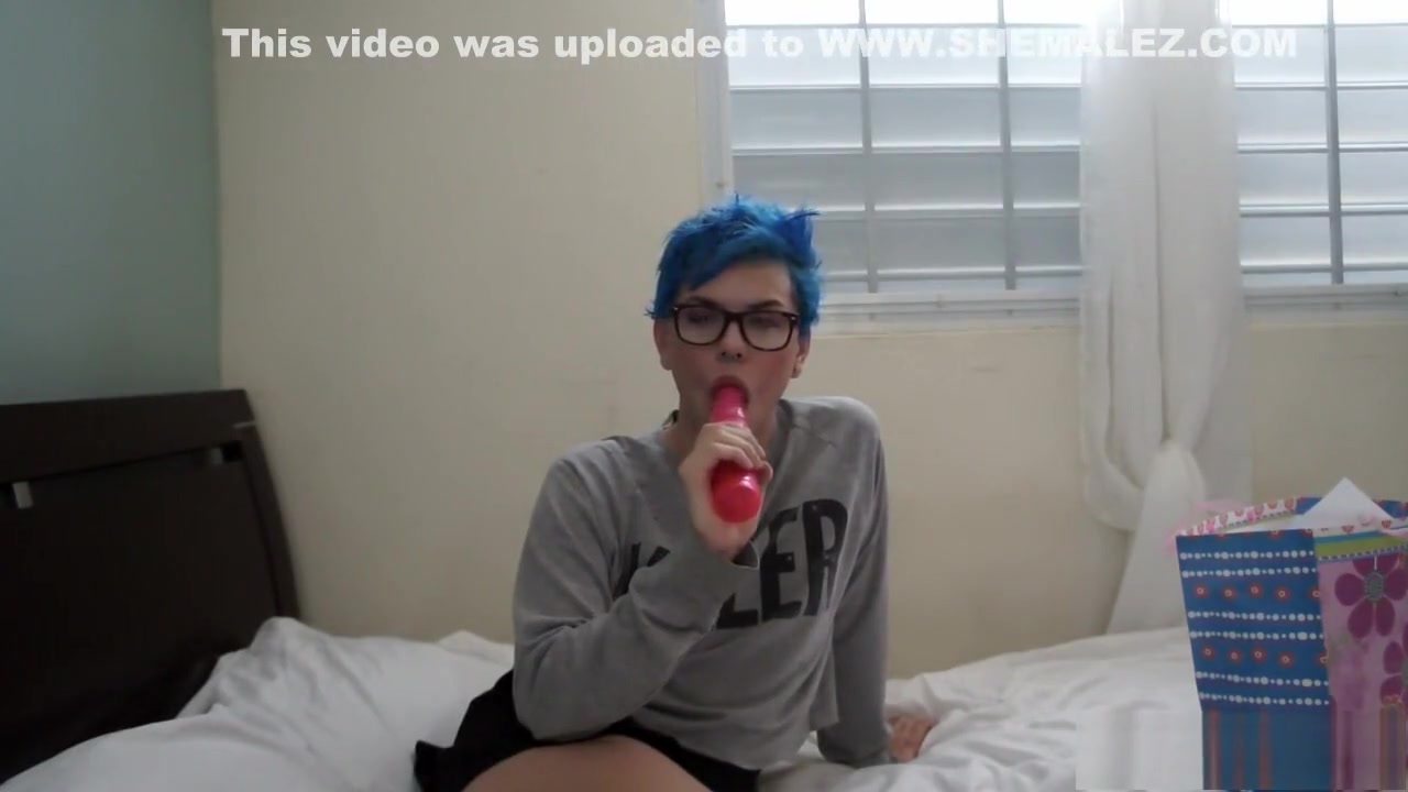 Trans teen 18+ Plays With toy