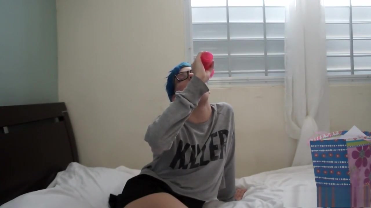 Trans teen 18+ Plays With toy