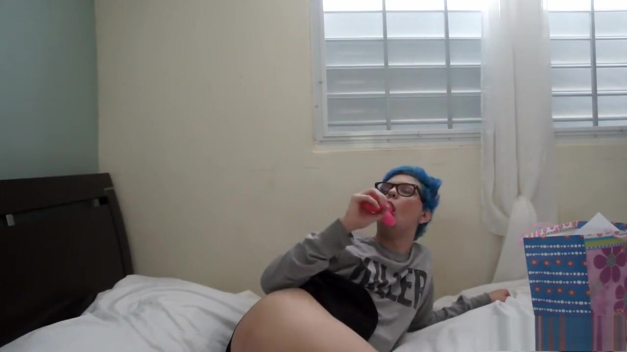Trans teen 18+ Plays With toy