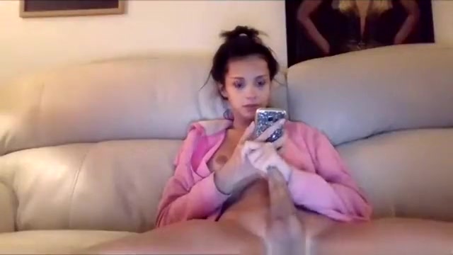 Nicole Strokes Her large Slab Of dong