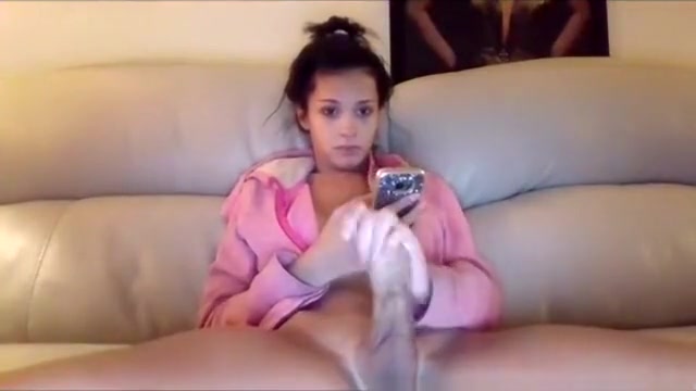 Nicole Strokes Her large Slab Of dong