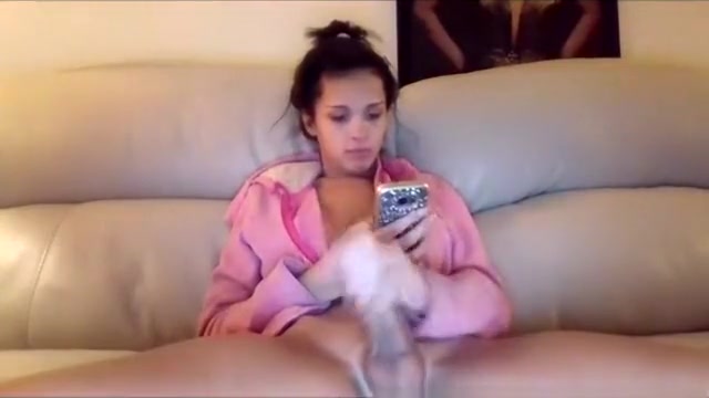 Nicole Strokes Her large Slab Of dong