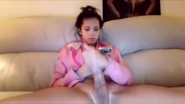 Nicole Strokes Her large Slab Of dong
