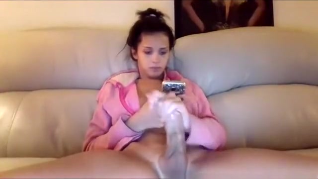 Nicole Strokes Her large Slab Of dong