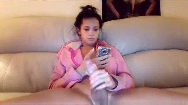 Nicole Strokes Her large Slab Of dong