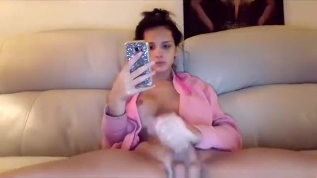 Nicole Strokes Her large Slab Of dong