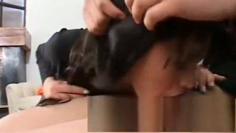 dark brown In stockings receives pooper ganghammered