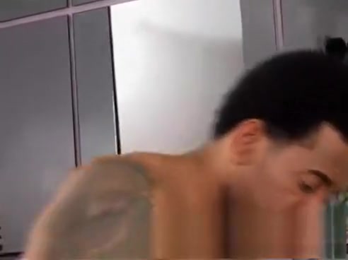 busty blonde TS gets BBC