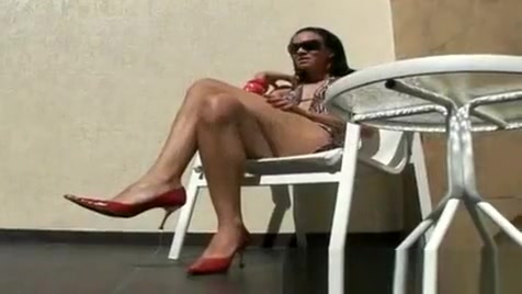 brunette latina t-girl Doggystyled