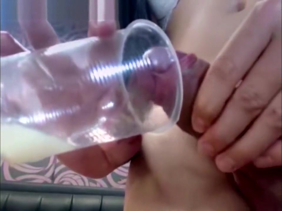 Big cock cumshot in cup