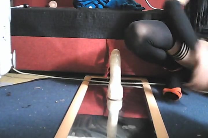Sissy Riding Dildo And Testing Her New Cam