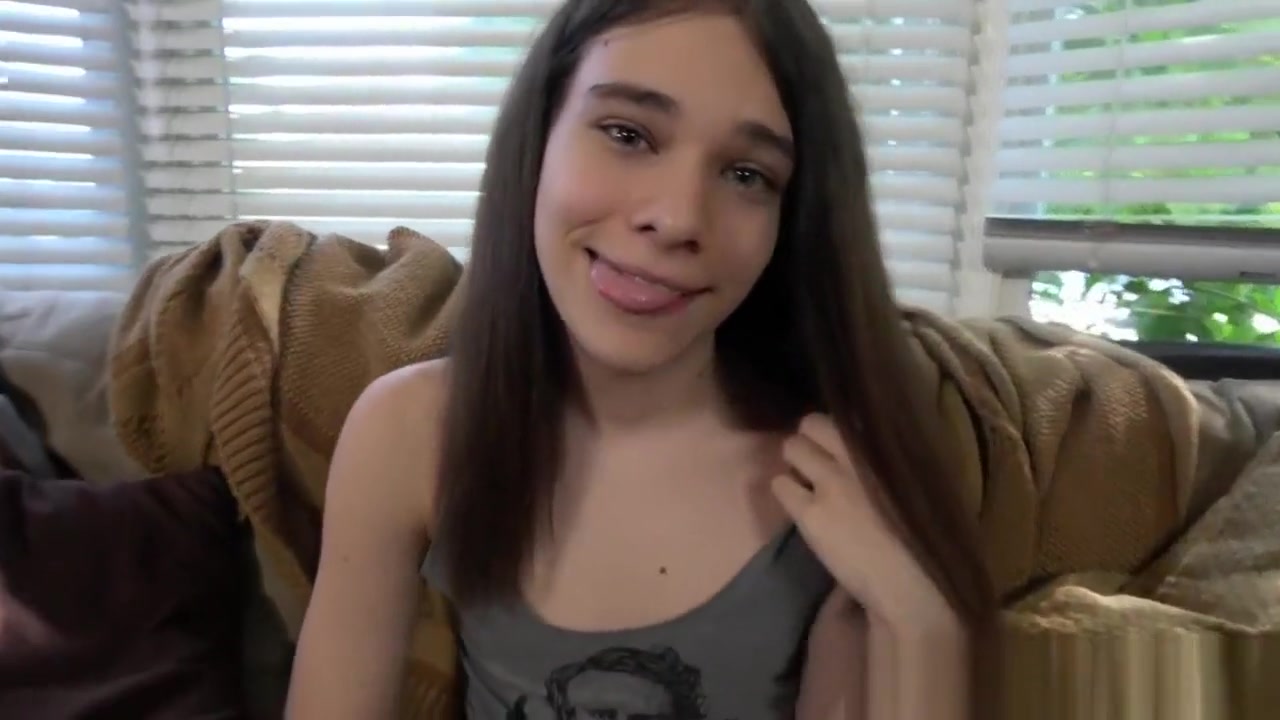 Gorgeous 18yo tgirl facialized at casting