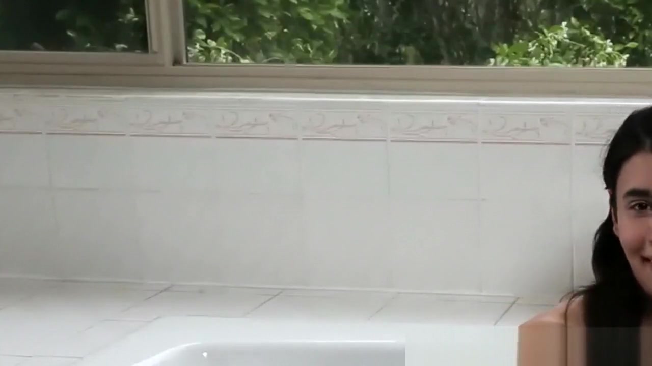 Latina trans babe masturbating in the bathtub