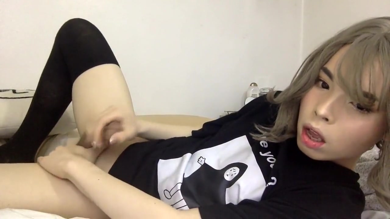 Cute Asian Trap Plays With Nice Cock