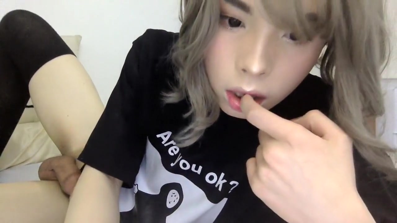 Cute Asian Trap Plays With Nice Cock