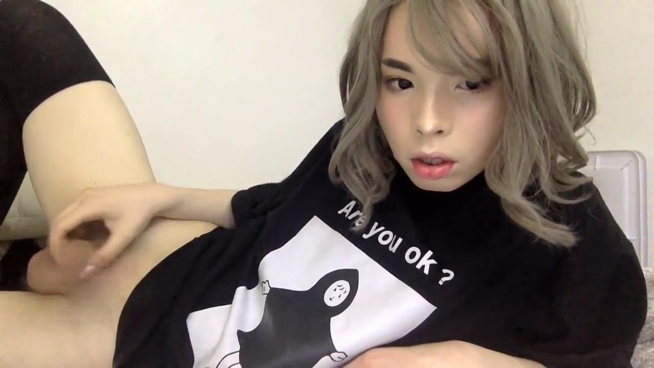 Cute Asian Trap Plays With Nice Cock