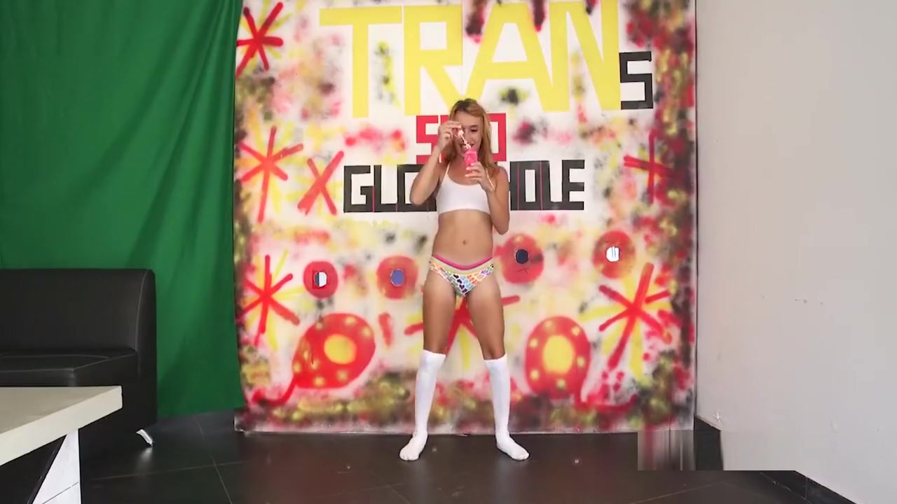 Stranger cock spunked skinny tranny