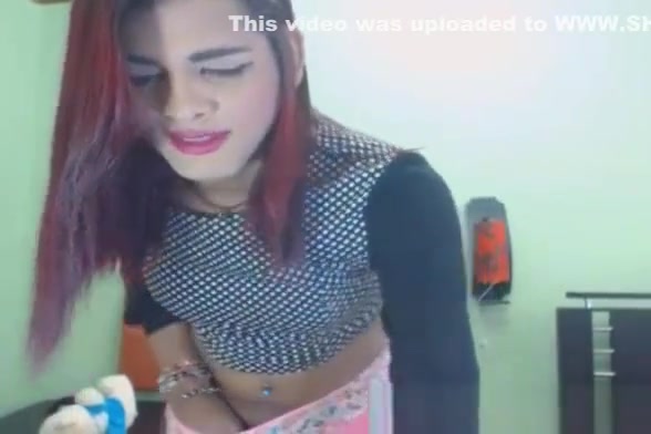 Redhead shemale Masturbate Her humongous cock