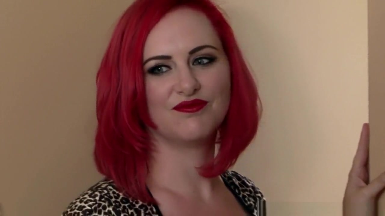 Redhead tgirl anally fingered by femdom