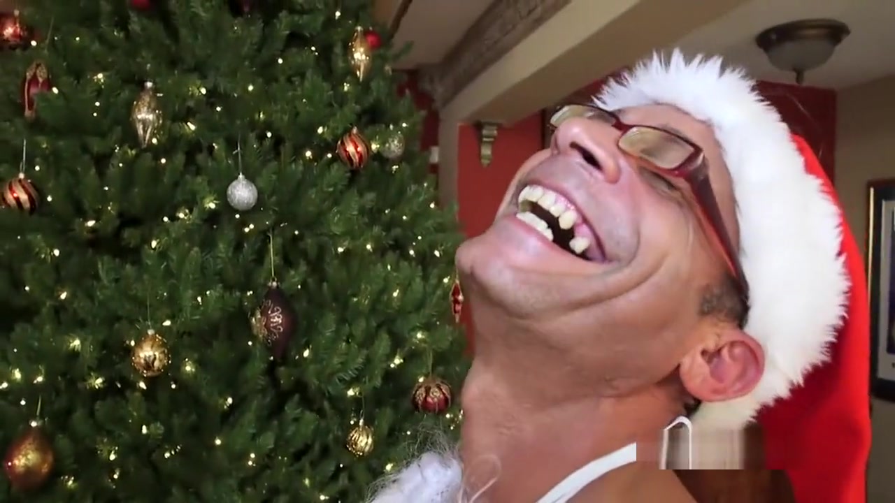 Naughty santa fucking shemale hole