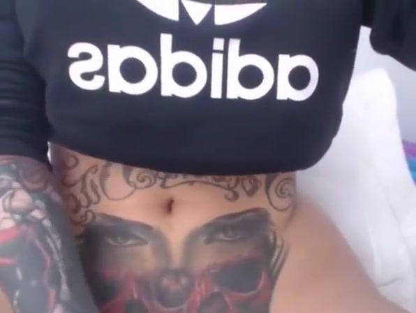 sleazy Tattooed tranny bonks Her butthole Closeup