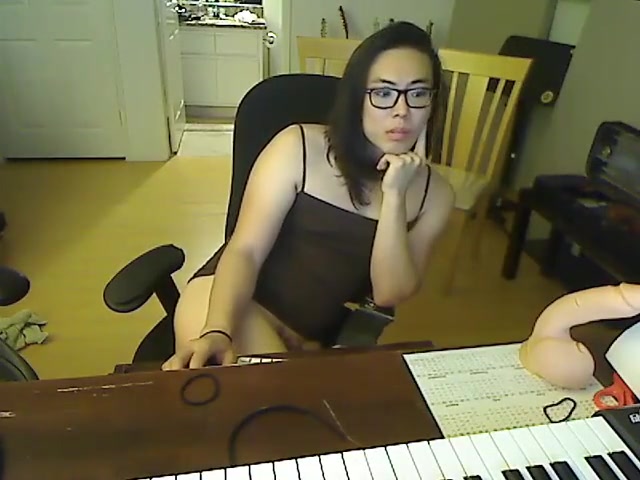 Super attractive asian TS toys Her booty With giant Dildos Till that babe Cums Hard
