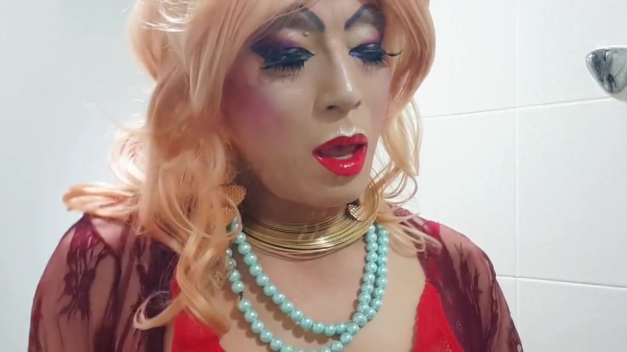 Sissy kinky Makeup Masturbation
