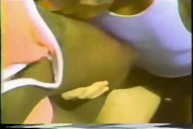 Vintage chocolate tgirl surprises pool boy with her cock