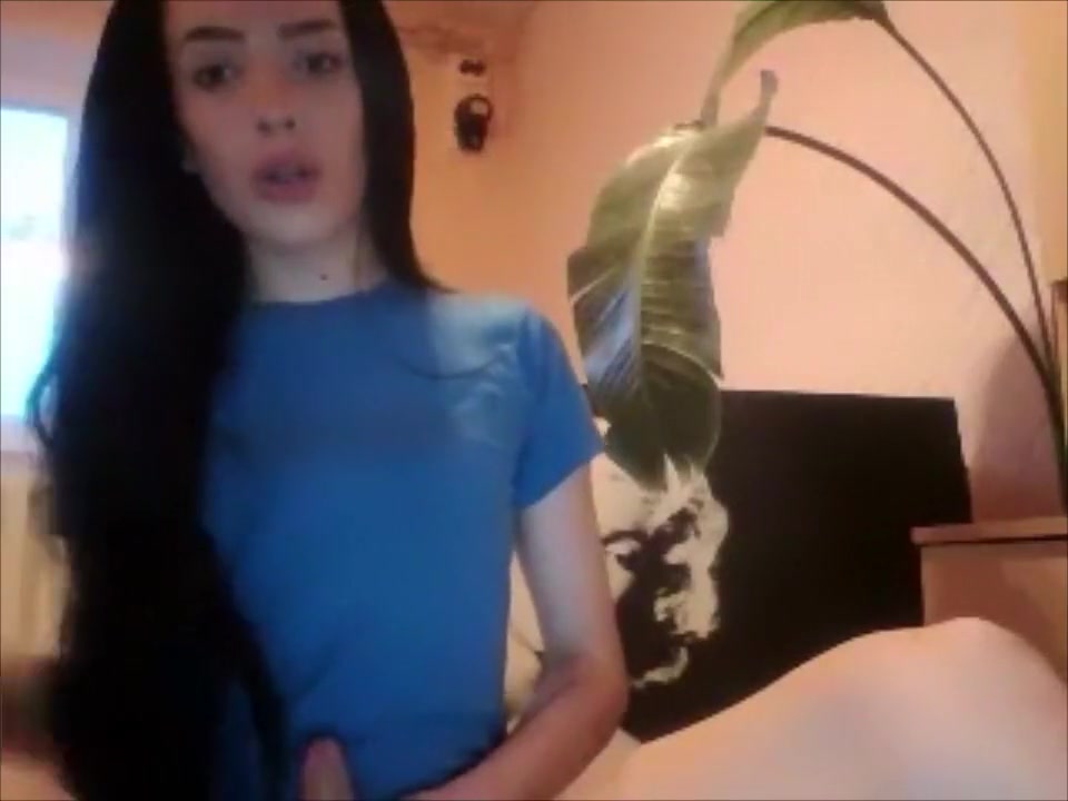 Cute brunette trap teases on webcam