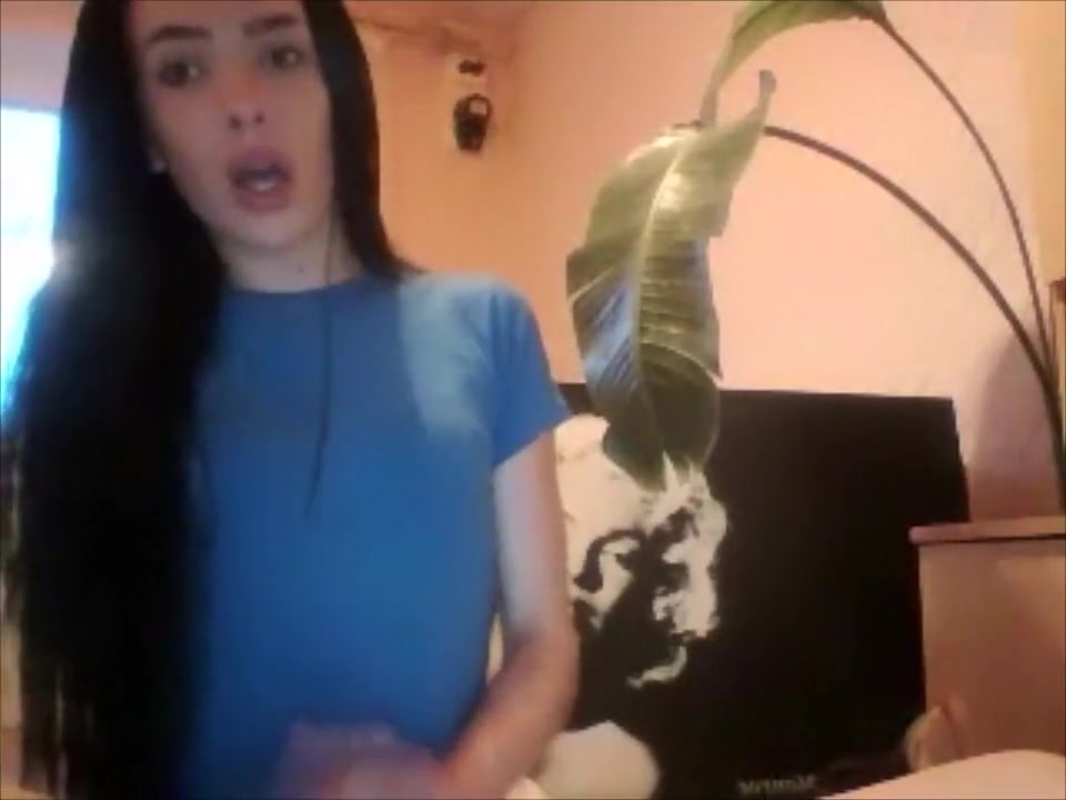 Cute brunette trap teases on webcam
