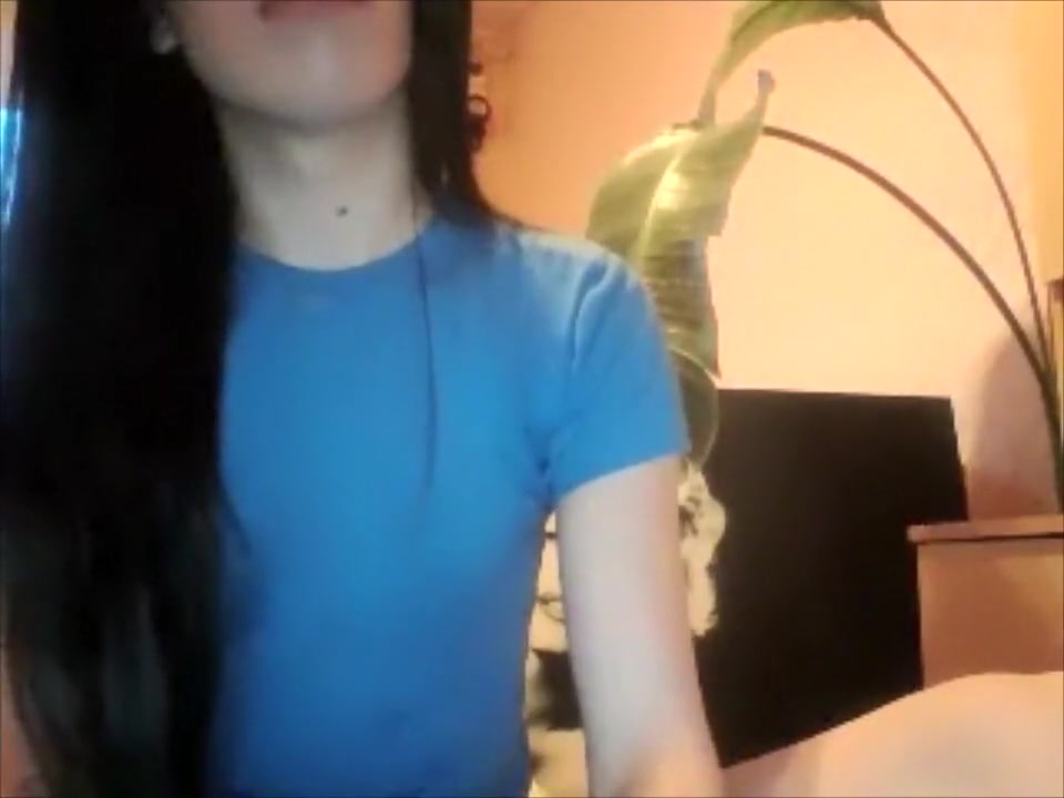 Cute brunette trap teases on webcam