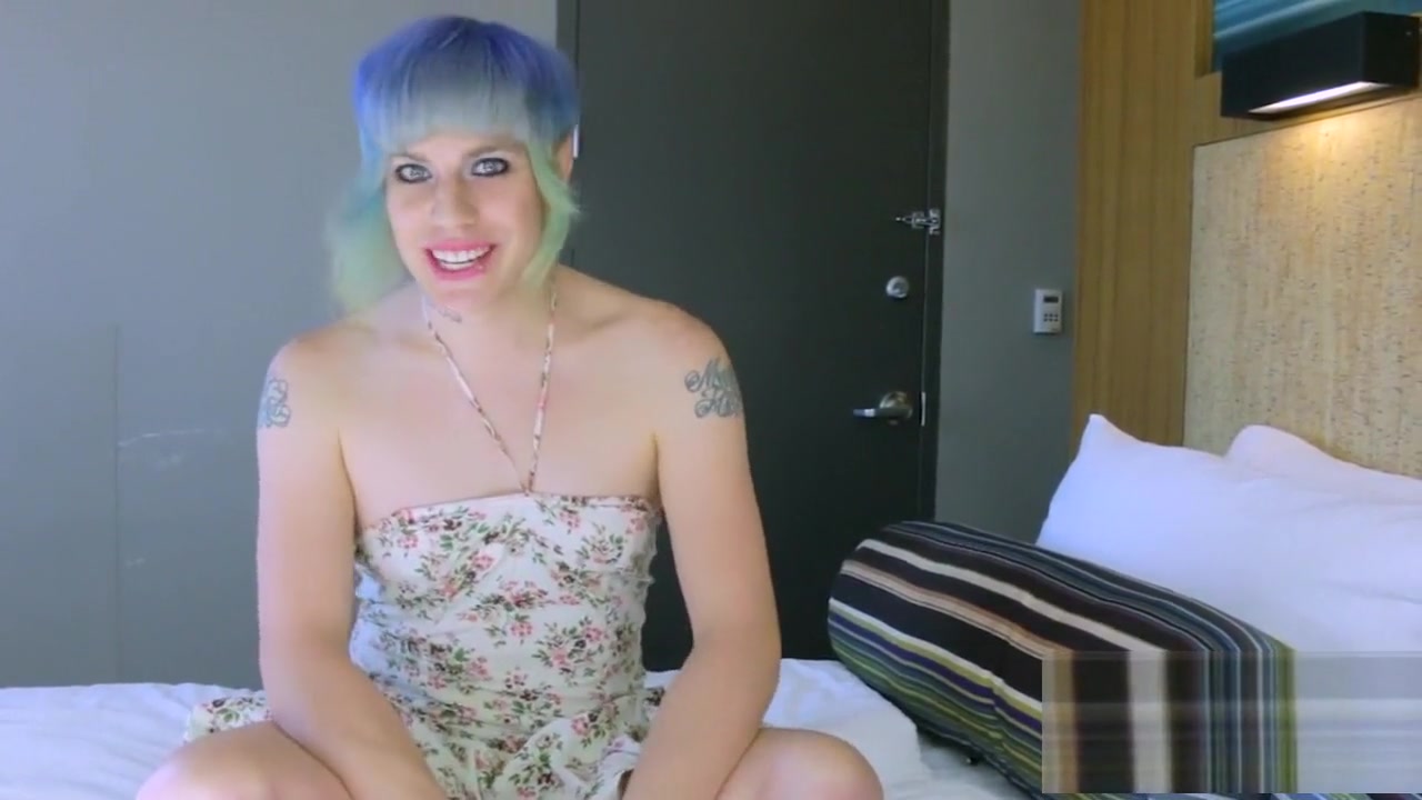 Alt femboy beauty toys her ass and jerks off