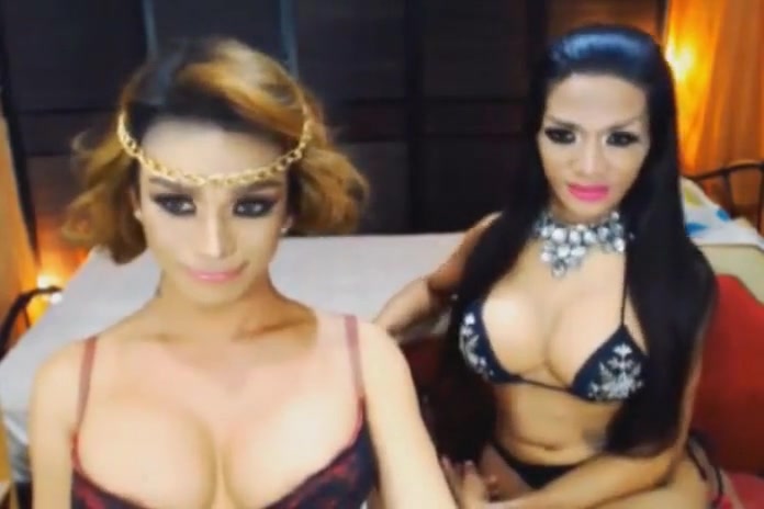 Two asian Exotic ladyboy playgirl anal job
