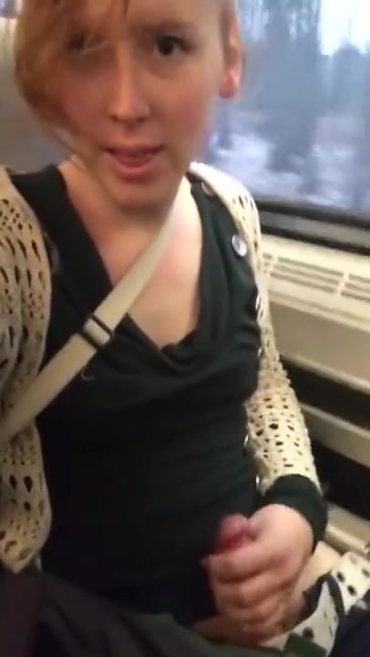 Horny Tgirl Jerks Off on a Train!
