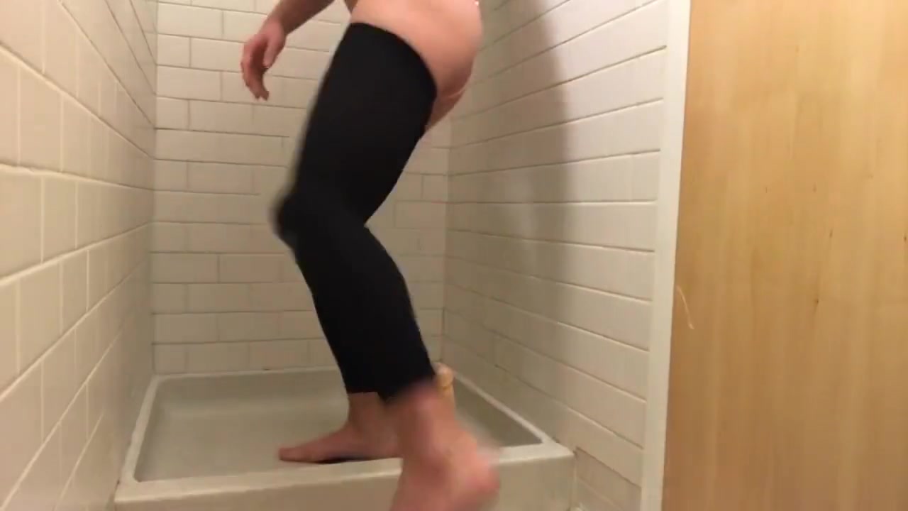 Sexy Crossdresser uses Realistic Cock Dildo in Shower