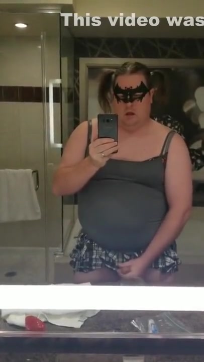 Lost bet in Vegas! Chubby sissy has to drink her piss and cum on Halloween