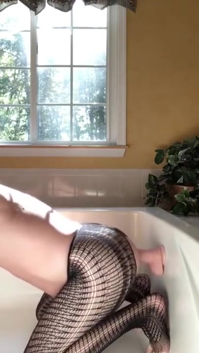 Mature CD riding 9 inch dildo and eating his own cum